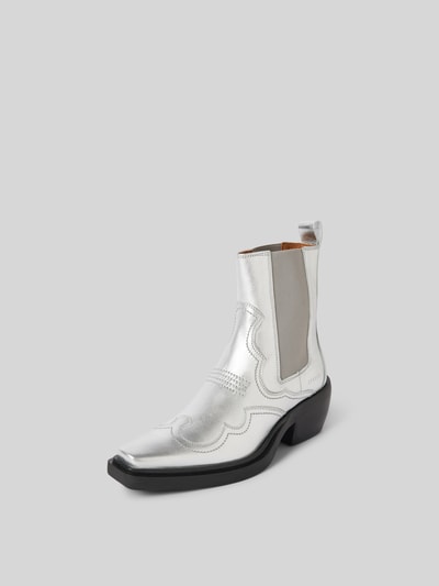 Copenhagen Ankle Boots im Cowboy-Stil Silber 2