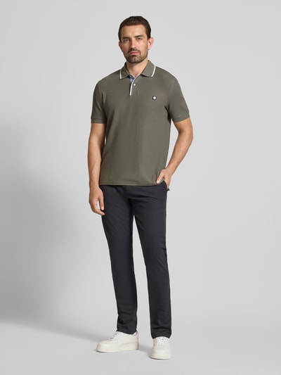 Christian Berg Men Regular Fit Poloshirt aus reiner Baumwolle Metallic Gruen 1