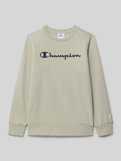 CHAMPION Sweatshirt mit Label-Print Stein 1