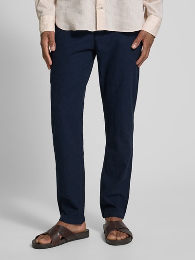 Lindbergh Tapered Fit Leinenhose mit elastischem Bund Blau 4