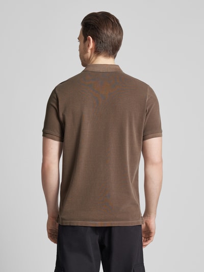 Marc O'Polo Poloshirt mit Label-Detail Mittelbraun 5
