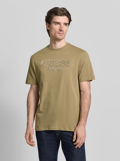 GUESS T-Shirt mit Label-Detail Khaki 4
