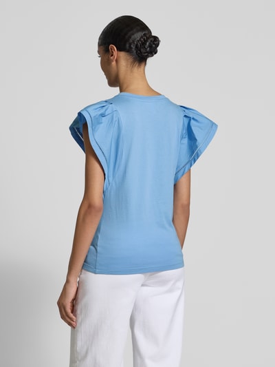 Lauren Ralph Lauren T-shirt met broderie anglaise Hemelsblauw - 5