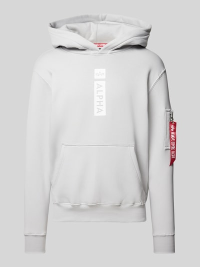 Alpha Industries Hoodie met rits- en kangoeroezak Lichtgrijs - 2