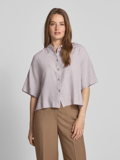 Vero Moda Bluzka koszulowa o kroju regular fit z mieszanki lnu i wiskozy model ‘LINN’ Écru 4