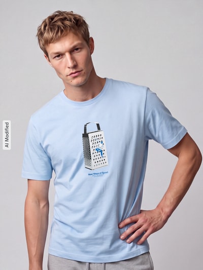 adidas Sportswear T-Shirt mit witzigem Motiv-Print Hellblau 3