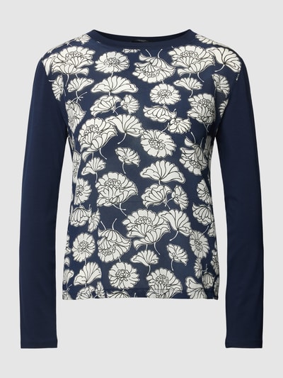 Weekend Max Mara Blauw shirt met lange mouwen en print op de voorkant, model 'CALAMAI' Marineblauw - 2