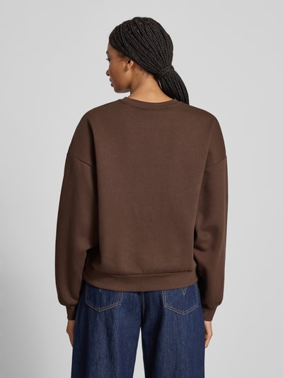 JJXX Oversized Sweatshirt mit Label-Print Modell 'MERLE' Dunkelbraun Melange 5
