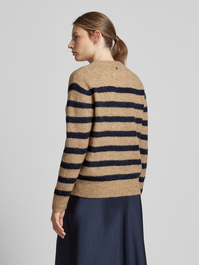 MOS MOSH Gebreide pullover met ronde hals, model 'THORA' Beige - 5