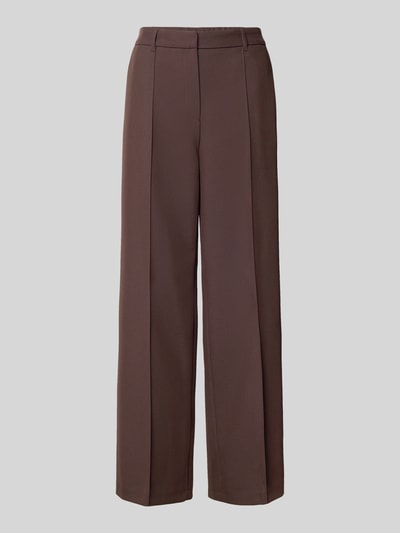 Productfoto, Regular fit pantalon met viscose van s.Oliver BLACK LABEL in effen bruin, glad oppervlak, rechte pijpen