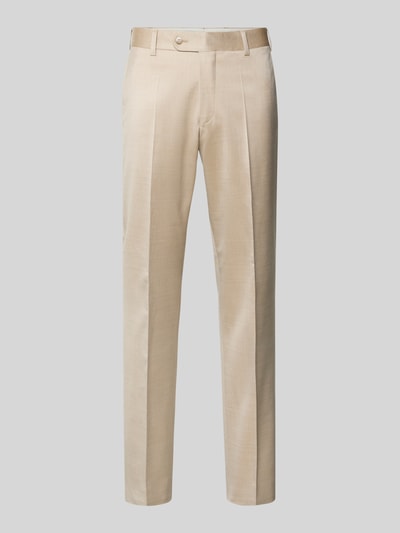 Produktfoto, Anzughose mit französischen Eingrifftaschen und Bügelfalte von Wilvorst in Beige, Straight Fit, Viskose-Mix mit Schurwolle-Anteil