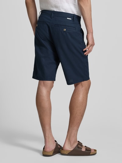 Tom Tailor Szorty z lnu w kroju regular fit z mieszanki lnu i bawełny Granatowy 5