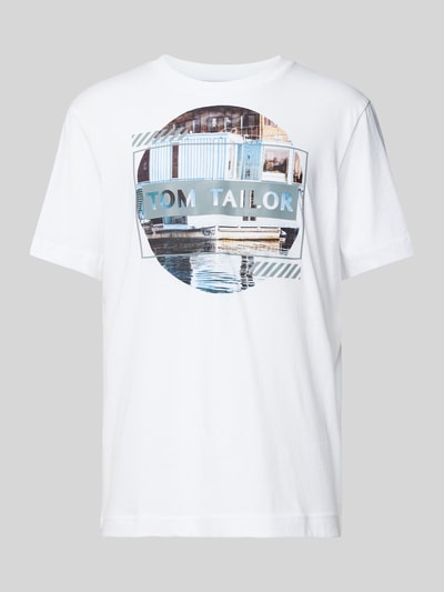 Tom Tailor T-Shirt mit Label-Print Weiss 2