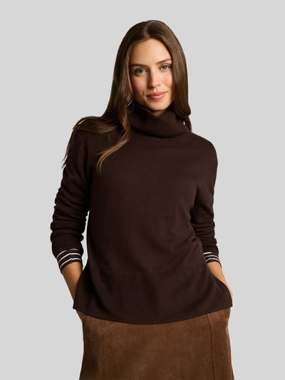 Tom Tailor Rollkragenpullover aus Kaschmir mit Seitenschlitzen Schoko 4