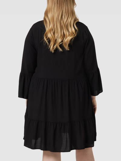 ONLY CARMAKOMA PLUS SIZE blousejurk met volantmouwen Zwart - 5