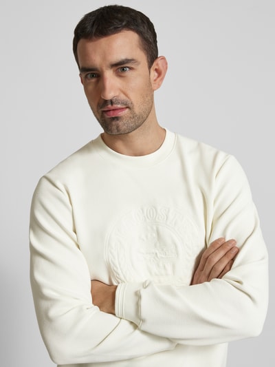 Lacoste Sweatshirt mit Label-Stitching Offwhite 3