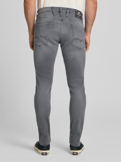 Replay Slim Fit Jeans mit Eingrifftaschen Modell 'ANBASS' Mittelgrau 5