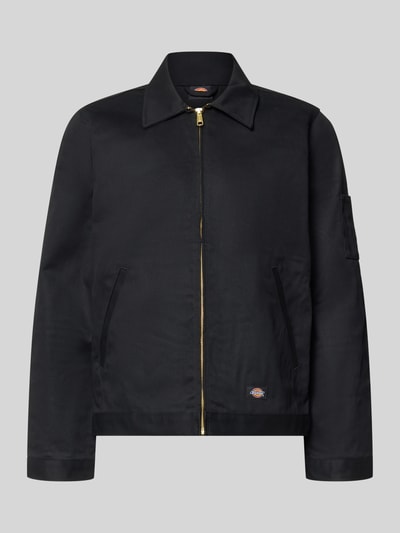 Produktfoto, schwarze Herren Jacke mit Reißverschluss Modell 'UNLINED EISENHOWER' von Dickies, Material-Mix, Regular-Fit, Eingrifftaschen, Label-Detail