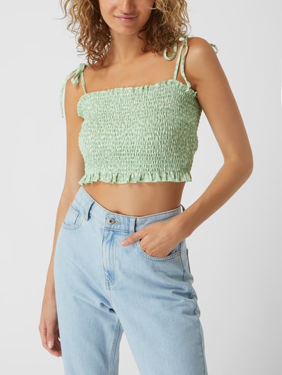 EDITED Korte top met ruches, model 'Sana' Groen - 4