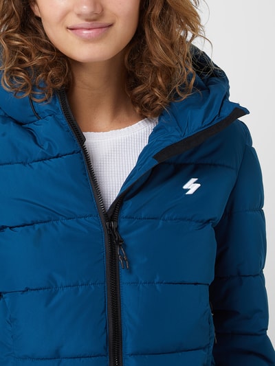 Superdry Kurtka pikowana z wyhaftowanym logo model ‘SPIRIT’ Petrol 3