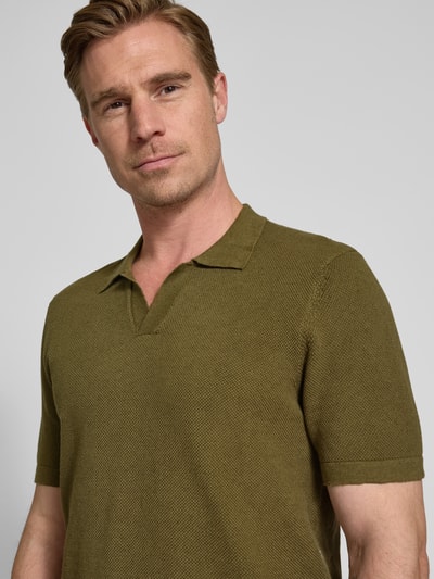 Casual Friday Regular Fit Poloshirt aus Baumwoll-Leinen-Mix Modell 'MATEO' Oliv 3