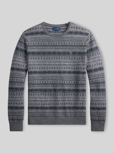Polo Ralph Lauren Regular Fit Pullover aus Wolle mit Logo-Detail Hellgrau Melange 2