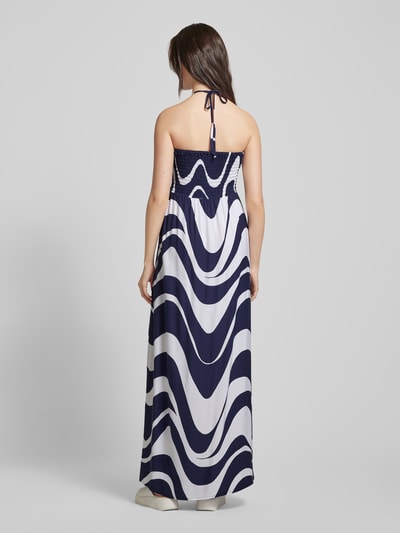 Esprit Off-Shoulder-Kleid mit Allover-Print Modell 'WAVE BEACH' Dunkelblau 5