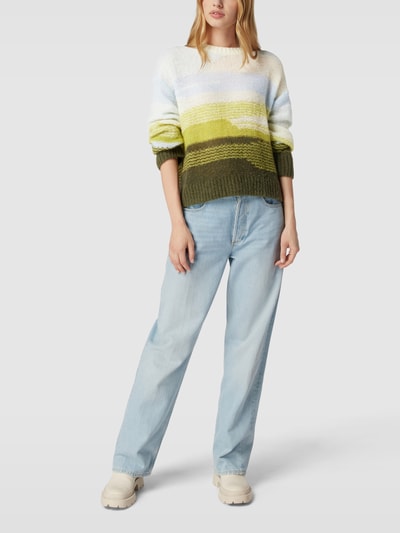 Marc O'Polo Wollpullover aus Schurwoll-Mix mit Streifenmuster Apfel 1