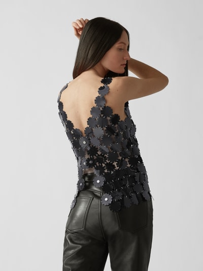 Paco Rabanne Top mit Applikationen Schwarz 6
