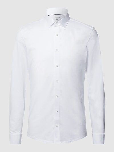 OLYMP No. Six Super Slim Fit Business-Hemd aus Jersey  Weiss 2