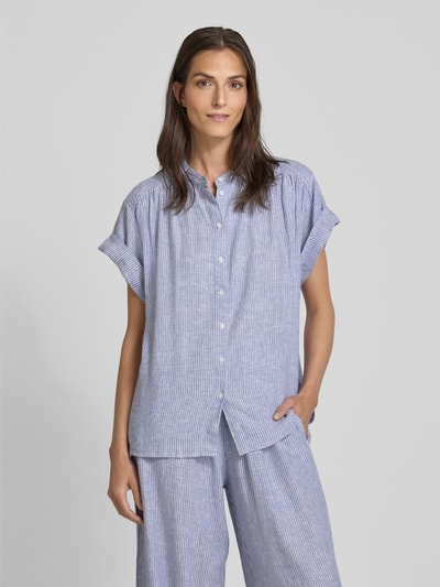 BOSS Orange Relaxed fit blouse met opstaande kraag, model 'Boleana' Lichtblauw - 4