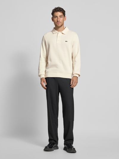 Lacoste Regular Fit Sweatshirt aus reiner Baumwolle Offwhite 1