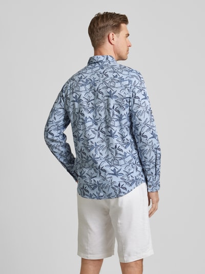 Tom Tailor Regular fit vrijetijdsoverhemd met all-over motief Blauw - 5