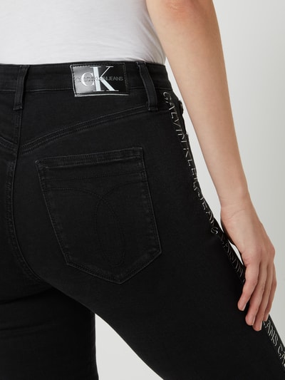 Calvin Klein Jeans Jeansy z wysokim stanem o kroju skinny fit z dodatkiem streczu  Czarny 3