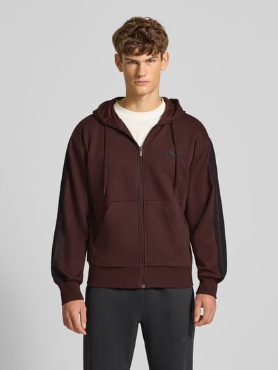 adidas Sportswear Sweatjacke mit Kapuze Dunkelbraun 4