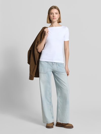 someday. Slim Fit T-Shirt mit Strukturmuster Modell 'Klenja' Weiss 1