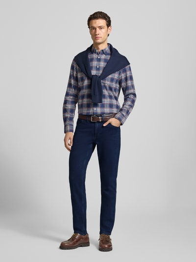 Christian Berg Men Jeans van soft denim met 9% kasjmieraandeel Donkerblauw - 1
