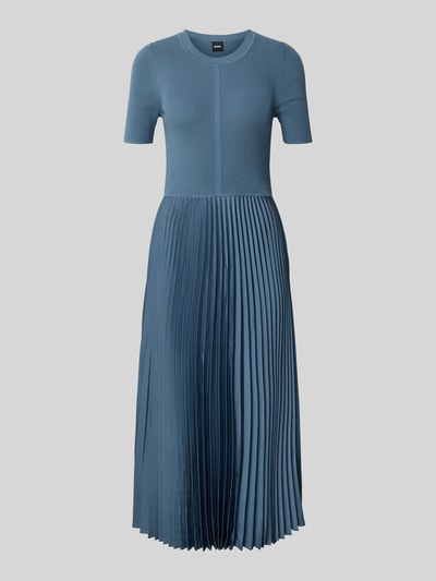 BOSS Nauwsluitende midi-jurk van viscosemix, model 'FADRIDI' Rookblauw - 2