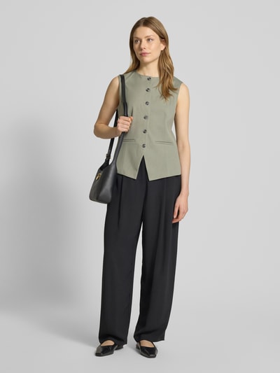 Samsøe Samsøe Gilet met ronde hals, model 'SARUMA' Olijfgroen - 1