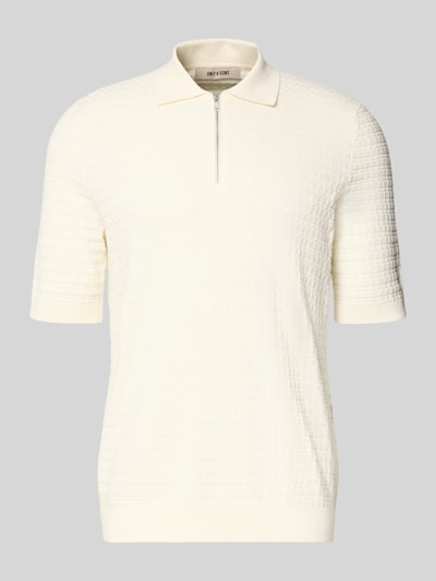 ONLY & SONS Regular Fit Poloshirt aus reiner Baumwolle Modell 'MENU' Offwhite 2