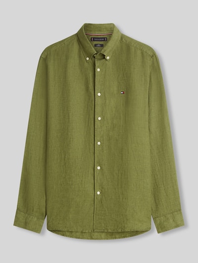 Tommy Hilfiger Regular Fit Freizeithemd aus reinem Leinen Khaki 2