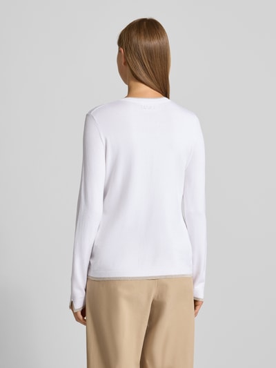 Liu Jo White Regular Fit Longsleeve aus Viskose-Mix mit Rundhalsausschnitt Offwhite 5