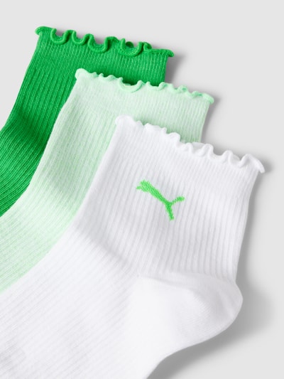 Puma Socken mit Wellensaum im 3er-Pack Neon Gruen 2