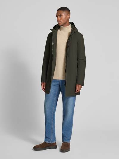 Matinique Regular fit parka met capuchon, model 'Madeston' Olijfgroen - 1