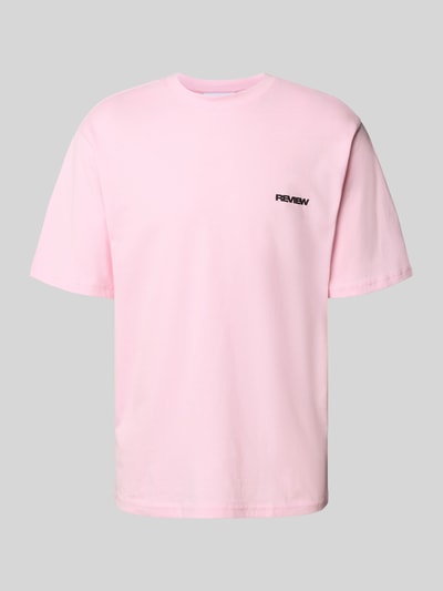 REVIEW T-shirt met logo en ronde hals Roze - 2