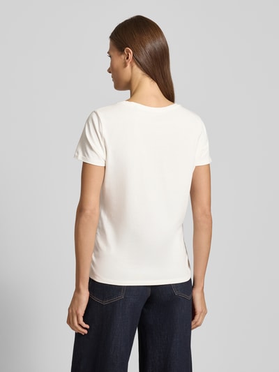 Zero T-shirt z obszyciem z kamieni stras Złamany biały 5