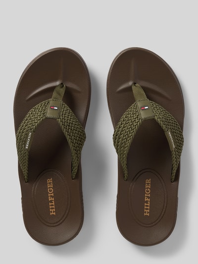 Tommy Hilfiger Teenslippers met gevlochten riempjes Olijfgroen - 3