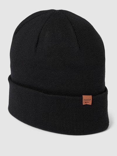 Barts Beanie met labeldetail, model 'WILLES' Zwart - 1