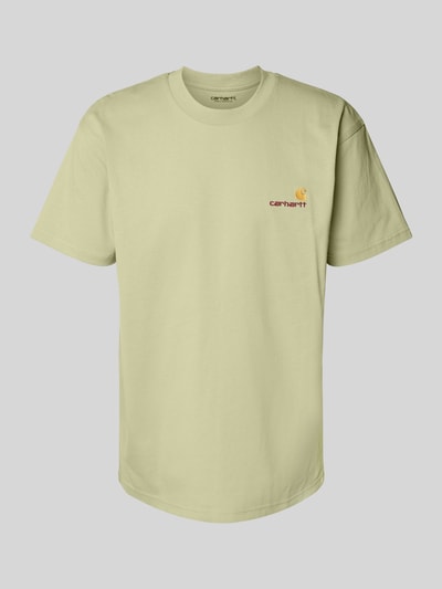Carhartt Work In Progress T-Shirt mit Label-Stitching Hellgruen 2