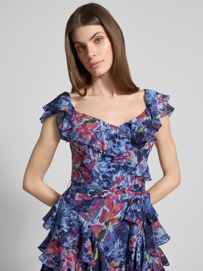 Lauren Ralph Lauren Cocktailkleid mit V-Ausschnitt Modell 'MILCRAE' Blau 3